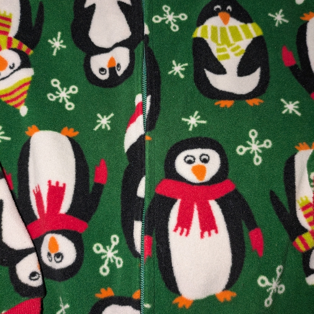Carter's Green and Red Penguin Pajama Set